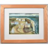 A Framed Watercolour Depicting Seaside Village, Probably in Wales, Signed J Moy 99, 35x25cm