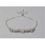 A Nice Quality Silver and Diamond Adjustable Bracelet in the Art Deco Style