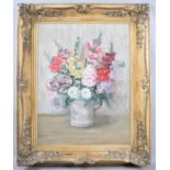 A Mid 20th Century Oil on Canvas, Still Life, Tankard with Flowers, 33x44cm