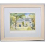 A Framed Watercolour Depicting House and Garden, 32.5x22.5cm