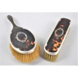 A Pair of Silver and Tortoiseshell Brushes Hallmarked Birmingham 1925