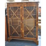 An Astragal Glazed Yew Wood Bookcase, 85cm wide