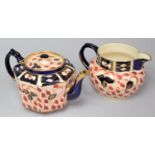An Imari Pattern Teapot and Milk Jug
