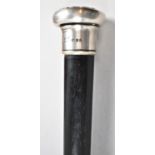 A Silver Topped Ebony Walking Cane, London 1928, 88.5cm Long