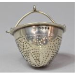 A Silver Teapot Strainer Hallmarked for London 1843 by John Evans, 5cm diameter