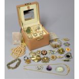 A Modern Cube Jewellery Box Containing Costume Jewellery