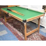 A Quarter Sized Snooker Table with Folding Legs Together with Accessories, No Balls, 189x98cm