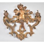 A Late 19th Century French Ormolu Mount with Central Cherub Flanked by Maidens, 25cm wide and 24cm