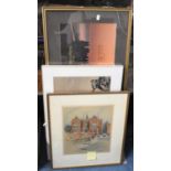Two Framed Photographs, Print and a Certificate