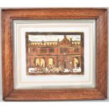 A Small Oak Framed Woodblock Print, "Old Market Hall, Shrewsbury", G Hadley 2007, 20x15cm