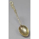 A Chinese Silver Teaspoon, C.1930-40, Nagasaki, with Snake and Rat Handle