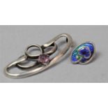 Two Pieces of Silver by Charles Horner, Hallmarked Chester 1904 and 1911, Enamelled Stud and
