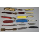 A Collection of Various Vintage Penknives, Glass Cutters Pruning Knife (AF) etc