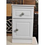 A Modern White Painted Bedside Cabinet with Single Top Drawer, 40cm Wide