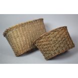 Two Vintage Wicker Bicycle Paniers
