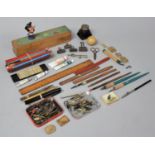 A Collection of Vintage Stationery to Include Pen Nibs, Pencils, Crayons etc