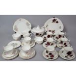A Collection of Various Rose Pattern Teawares to Comprise Bone China Set including Teapot, Six Cups,
