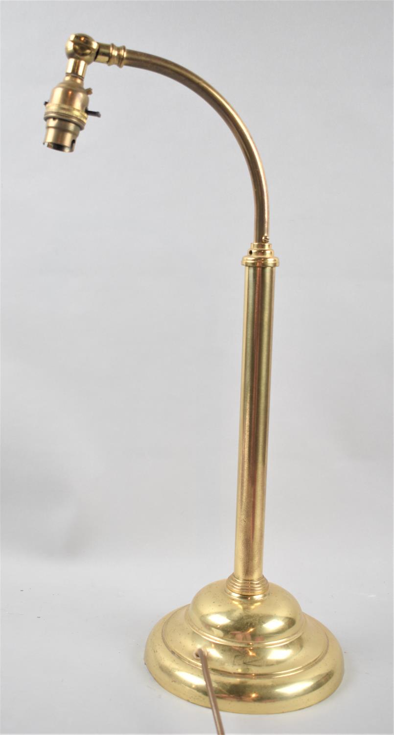 An Early/Mid 20th Century Rise and Fall Desktop Lamp on Circular Base, Height When Closed 52cm