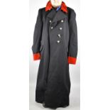 An Officers Army Great Coat with Later Velvet Cuffs and Collar, Military Buttons