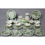 A Collection of Green Dragon Decorated Tea Wares to comprise Part Set of Coalport including Two