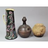 A Collection 19th Century and Later Oil and Wine Jugs Together with a Tall Glazed Jug, Badly AF,