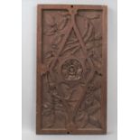 A Late 19th/Early 20th Century Carved Wooden Panel with Foliate Decoration and Centre Yorkshire