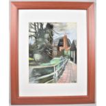 A Framed Pastel Depicting Tree and Walkway, 27x34cm