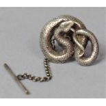 A Novelty Silver Pin or Brooch Hallmarked for London 1961 in the Form of a Coiled Snake
