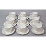 A Sadler Romance Pattern tea Set to comprise Six Side Plates, Seven Saucers and Nine Cups