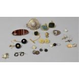 A Collection of Various Period and Later Costume Jewellery to Include Silver Horseshoe Ring,