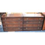 A Pair of Modern Mahogany Four Drawer Bedroom Chests, Each 88cm wide