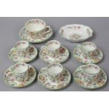 A Minton Haddon Hall Coffee Set to comprise Six Cups, Six Saucers together with a Shaped Dish and