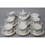 A Royal Albert Brigadoon Pattern Tea Set to Comprise Bachelor's Teapot, Milk Jugs, Sugar Bowl,