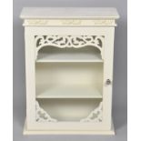 A White Painted Glazed Wall Cabinet with Two Inner Shelves, 40cm wide 52cm high