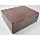 A 19th Century Inlaid Mahogany Work Box in Need of Restoration, 33cm Wide
