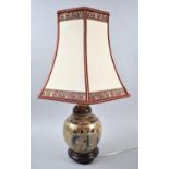 A Modern Oriental Table Lamp and Shade in the Form of a Ginger Jar, 48cm High