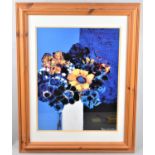 A Framed Still Life Print, Vase of Flowers, 38x48cm