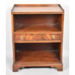 A Reproduction Mahogany Galleried Bookcase or Display with Centre Drawer, 51cm Wide