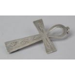 A Silver Ankh, Birmingham 1974, to Bring Long Life, 8cm high