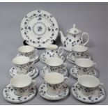 A Royal Doulton York Town Pattern Tea Set to comprise Teapot, Eight Tea Cups, Milk Jug, Seven