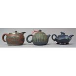 A Collection of Three Chinese 20th Century Earthenwares to Include Yixing Pewter Mounted Hsin Ho