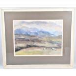 A Framed Anne Connell Watercolour, "Hills North of Harris", 45x34cm