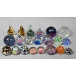 A Collection of 20 Various Glass Paperweights to include Signed Examples Etc