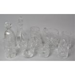 A Collection of Various Good Quality Cut Glassware to comprise Tankards, Jugs, Decanters Etc