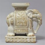 A Small Indian Glaze Ceramic Stool in the Form of an Elephant, 20.5cms high