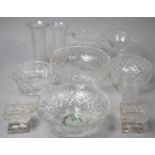 A Collection of Various Good Quality Cut Glassware to comprise Pair of rectangular Salts on Raised