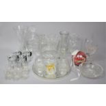 A Collection of Various Moulded and Cut Glass to Include Drinking Glasses, Decanter, Rose Bowl etc