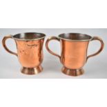 A Copper Pint Measure by Oldham, Nottingham, the Thumb Rest Inscribed W E 12, Together with a Two