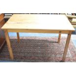 A Rectangular Pine Kitchen Table 114x74cm