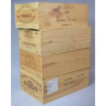 A Collection of Four Stenciled French Wine Boxes
